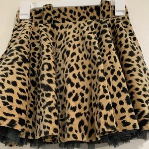 Hollywood Babe Girls Leopard Pull On Tutu skirt tulle Made in USA, Girls Size 6X